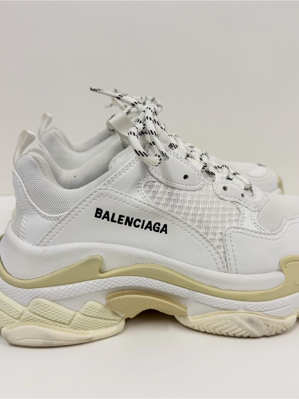 Balenciaga White and Cream Chunky Women's Sneakers